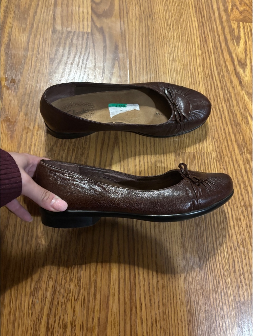 Chocolate Brown Clark’s Leather Fall Preppy Ballet Flats